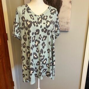 HEIMISH USA Leopard Print V-Neck Top